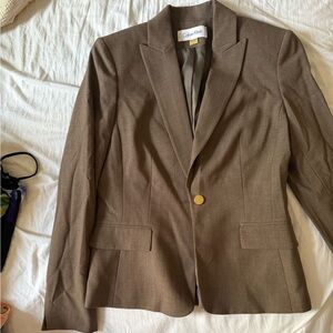 Calvin Klein Brown Blazer with Gold Button